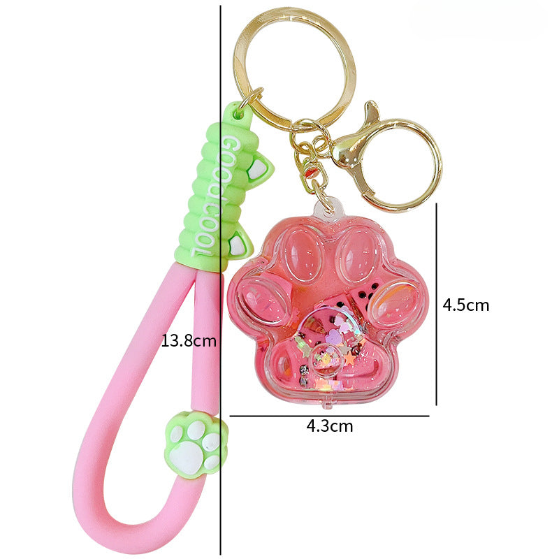 Wholesale Oil Filled Cute Quicksand Acrylic Key Ring